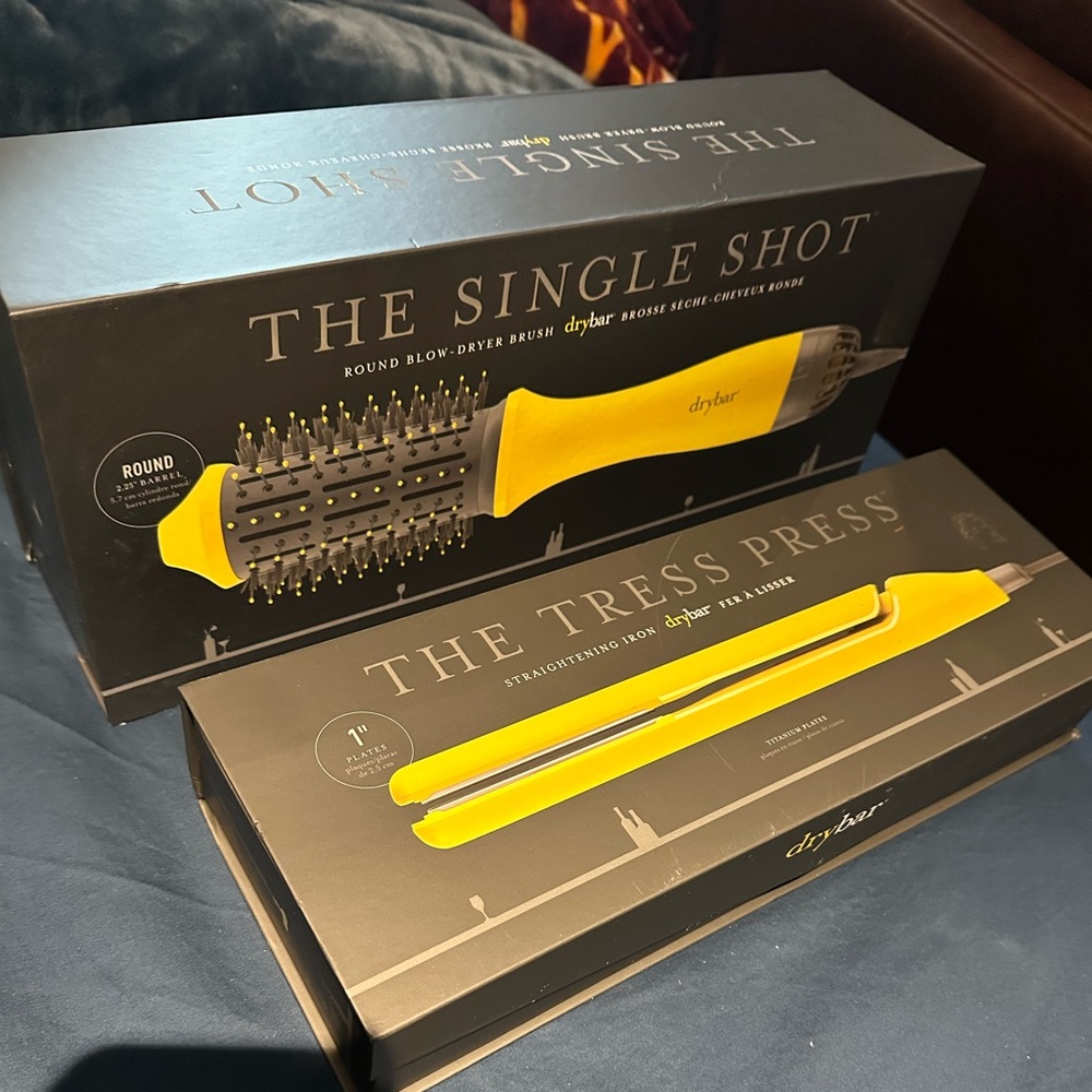 Drybar Yellow Hair Tool Set Dryer and Flatiron
